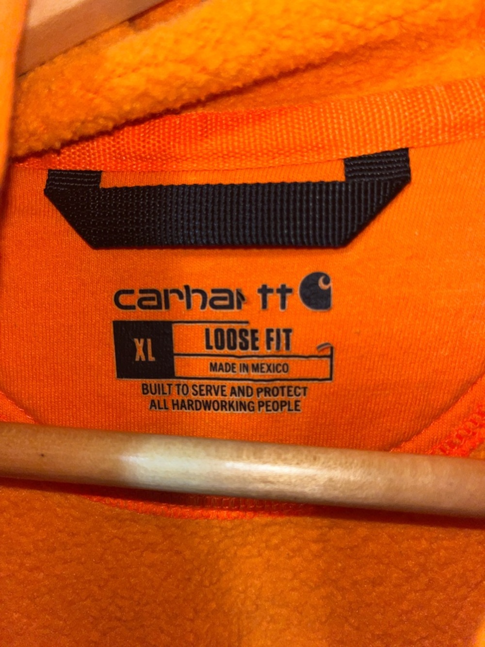 Carhartt Orange Loose Fit Honky Tonk Security Sweatshirt Hoodie Size XL - Picture 2 of 9
